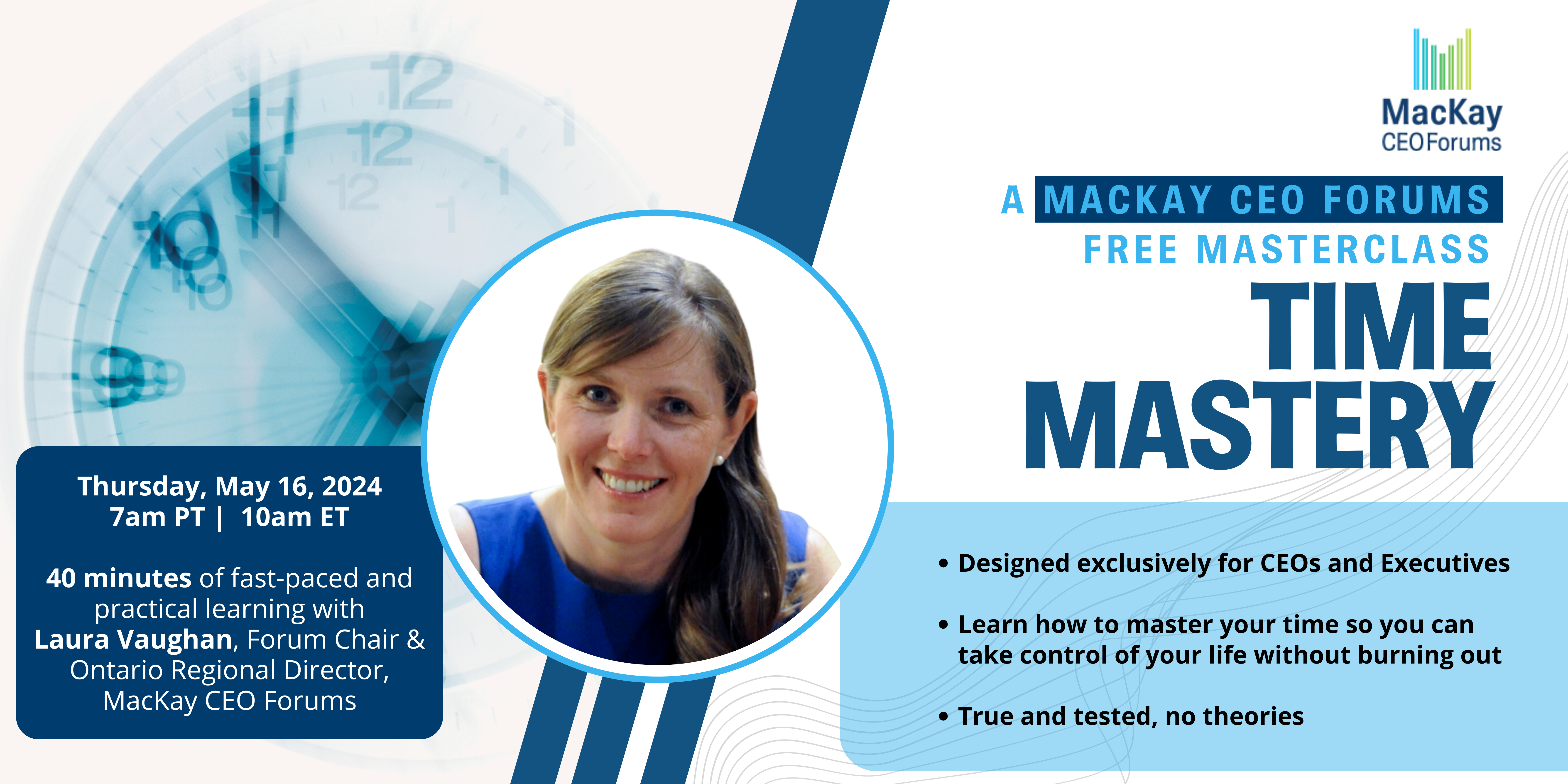Time Mastery Masterclass with Laura Vaughan (Virtual Event)